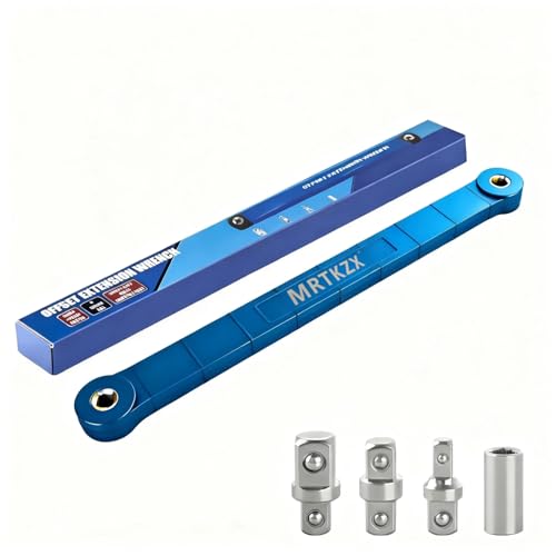 MRTKZX Offset Extension Wrench,Impact Ready Socket Wrench Extender Tool,Ratchet Extension with...
