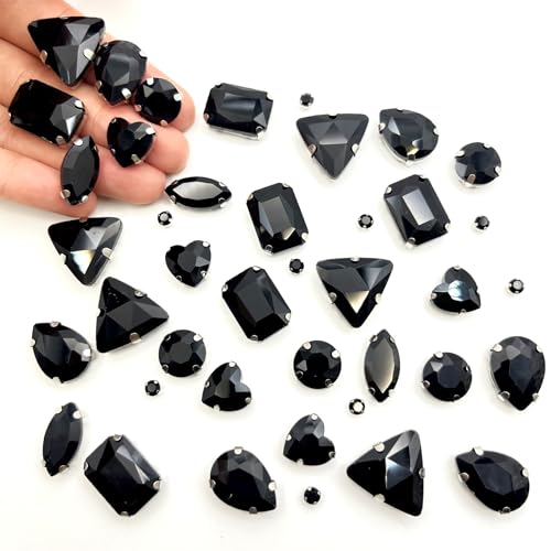 Ya en mundofriki.es: Yixinly 236 Pcs Diamantes de Imitación, Pedreria para Vestidos, Cristal de Decoración de Diamantes de Imitación de Cristal Cosido de Forma Mixta para Joyería Artesanía Ropa (Negro)