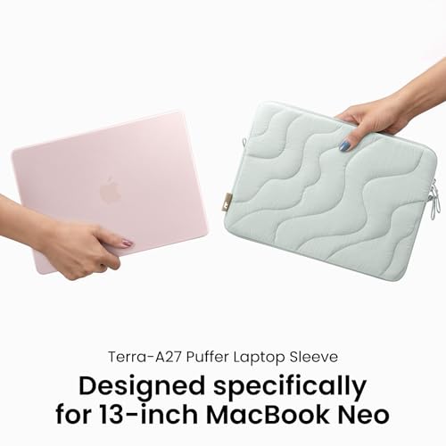 Image of tomtoc 360 Protective Puffy Laptop Sleeve for 2026 13-inch MacBook Neo A3404 A18, Water-Resistant Quilted Soft Puffer Bag Shockproof Computer Case Work Bag Fits 12-13 Inch Surface Pro Copilot+ PC