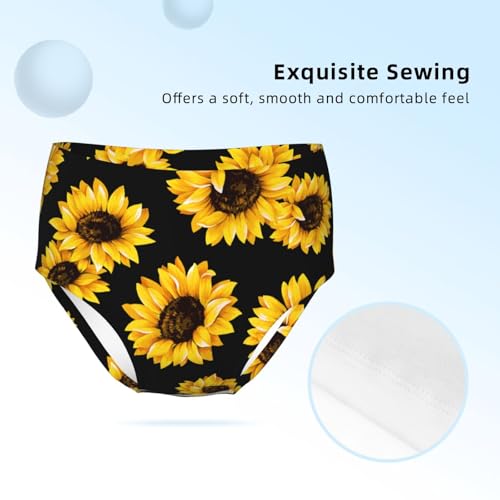 Sunflower Flower Girls' Underwear Soft Cotton Little Girls Panties Comfort Briefs3
