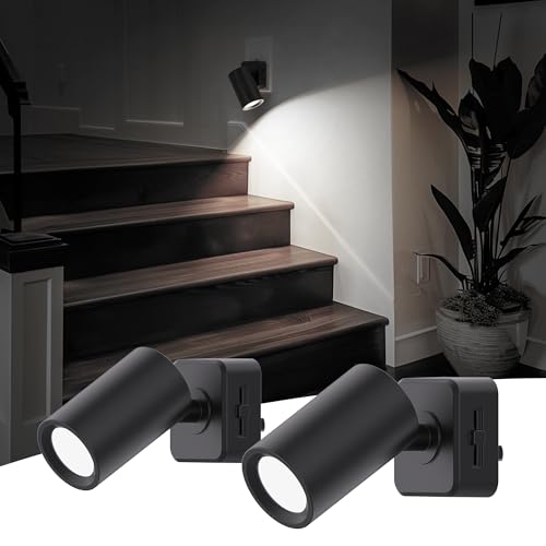 Image of L LOHAS LED Night Lights Plug into Wall, [2-Pack] Rotatable Night Lights with Dusk to Dawn Sensor, 0-100 LM Brightness Adjustable,Daylight White 5000K Spot Light Indoor for Bathroom Hallway