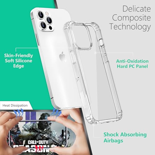 Image of ONES for iPhone 16 Pro Slim Case Clear, [PC + TPU Hybrid][Military-Grade Drop Protection][Anti-Yellowing], Shockproof Silicone Hard Cover, Transparent Case