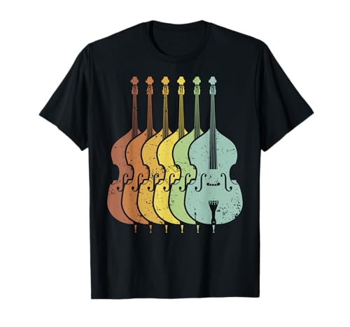Distressed Retro Upright Bass Musician Music T-shirt Gift T-Shirt