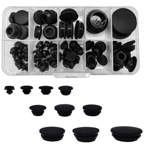 66 pezzi clip in silicone nel foro di bloccaggio, tappi in gomma per guarnizione in gomma per cucina, tappi di tenuta impermeabili, bottiglie, tubi
