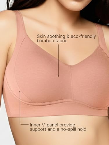 Image of Enamor Bamboo Cotton A077, Side Support, Everyday Women's T-Shirt Bra - 3X Softer, 4X More Absorbent, Antimicrobial, Padded, Wirefree, Full Coverage