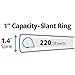 Avery Durable View 3 Ring Binders, 1 Inch Slant Rings, 250-Sheet Capacity, DuraHinge, 1.4 Inch Wide Spines, Customizable Clear Covers and Spines, Black Binders (12-Pack of 17011)