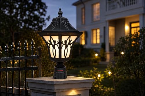 Image of Azurite Outdoor Aluminium dai Casting gate lamp Waterproof Unbreakable B-22 Holder, Exterior Beautiful Grey Outdoor Poles & Piller gate lamp (Include Bulb) (Pack of 1)