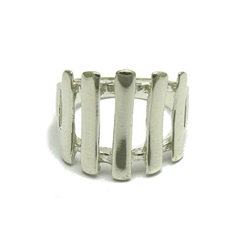 Bague en argent 925 massif R001680, bijou anneau minimaliste et résistant pour femme