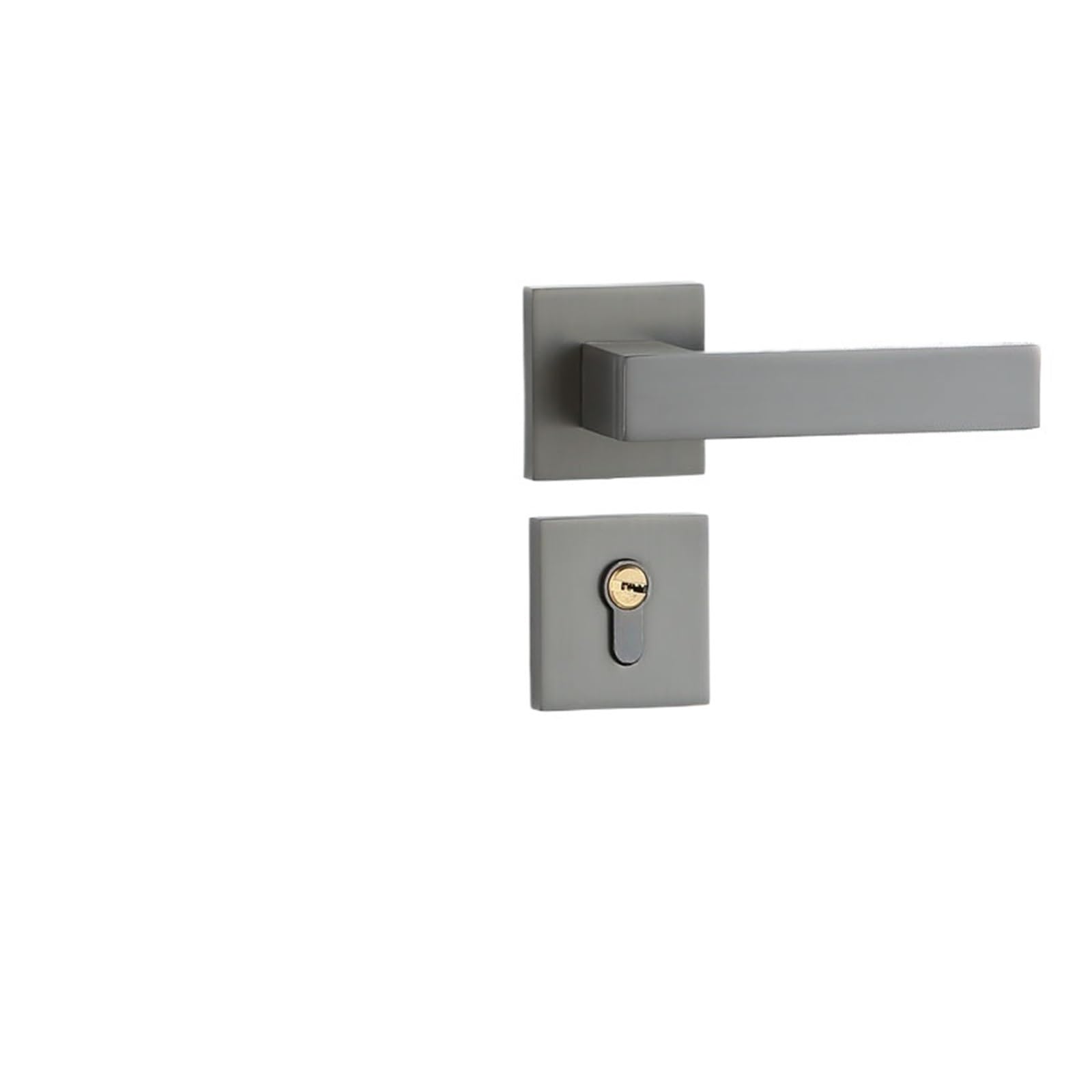 NYRXRYTCA Black zinc Alloy Household Split Door Lock Indoor Wooden Door Mechanical Handle Silent Magnetic Lock Hardware(Gun gray 5845 silent)
