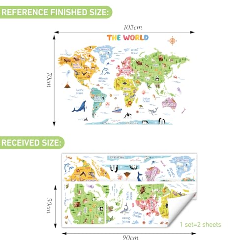 Vinilo Decorativo Mapa Mundo Animal en Vinilo Adhesivo miniatura 4