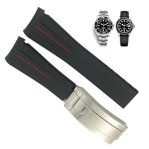 Bande de montre en caoutchouc à extrémité incurvée 20mm 21mm pour montre de plongée