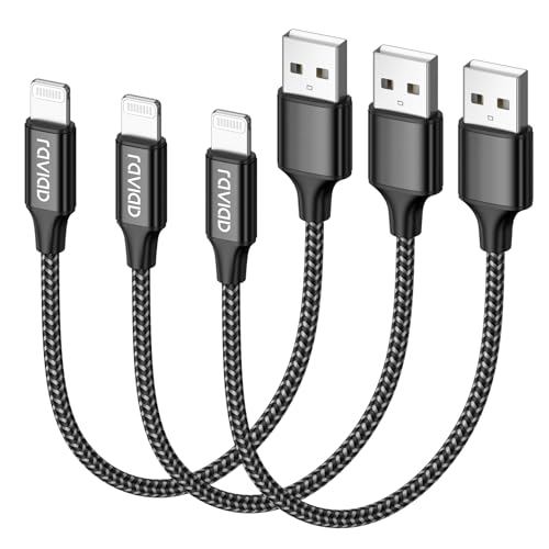 RAVIAD iPhone Ladekabel, Lightning Kabel Kurz [3Stück 30CM] MFi Zertifiziert Ladekabel iPhone Schnellladekabel Phone Kabel für iPhone 14 13 12 11 Pro Max Mini XR XS X 8 8 Plus 7 7 Plus 6s 6 5S 5 SE