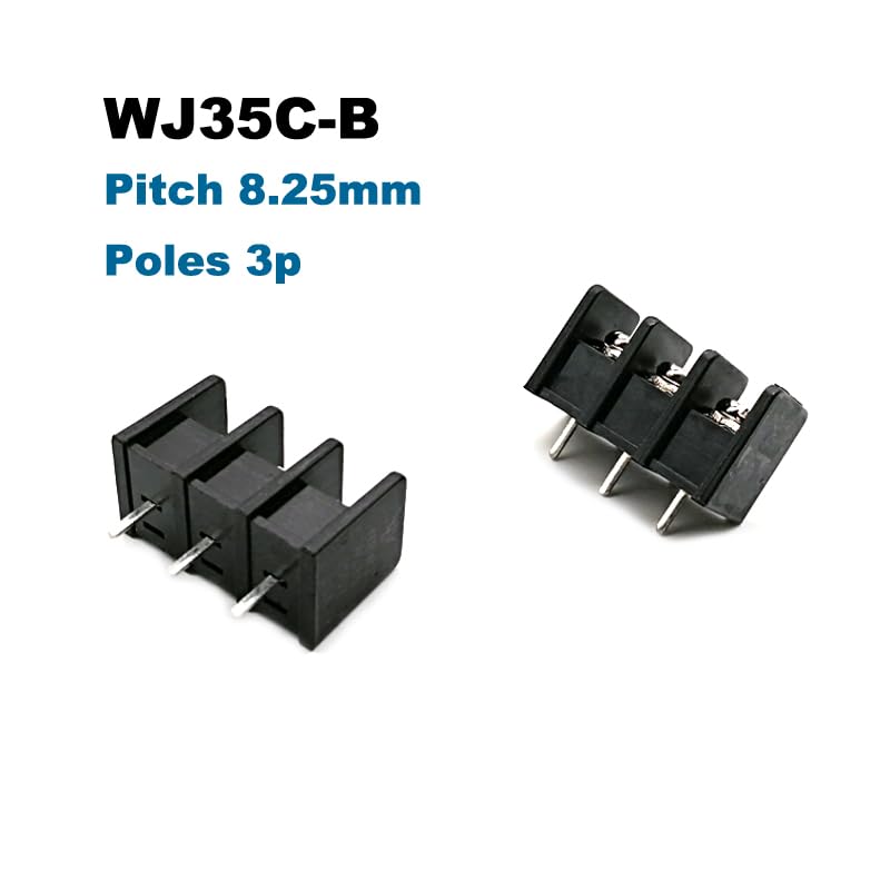 10Pcs Pitch 8.25mm Barrier Screw PCB Terminal Block 35C-B Bornier Straight 2/3/4/5/6Pin Wire Connector Morsettiera Cable 2.5mm2(3P)