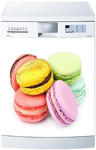 Jm-Déco Sticker pour Lave Vaisselle Macarons Dimensions 60x60cm