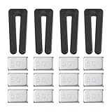 PATIKIL 4 Sets High Calibration Fan Blade Balance Tool Includes 4 Pcs Plastic Clips and 12 Pcs Metal Adhesive 5G Weight, White