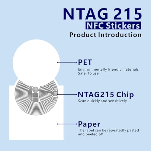 Image of 30Pcs NFC Tags NTAG215 NFC Stickers NFC Chips Programmable NFC Tags Compatible with All NFC-Enabled Smartphones and Devices