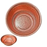 Palangana de cobre martillado a mano, recipiente portátil de cobre para pedicura, brasero multiusos, fácil de limpiar, para lavarse la cara y bañarse los pies en campings y picnics.