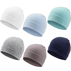 6 Pcs Fold Hat: Navy Blue, Lake Blue, Sky Blue, White, Light Grey, Dark Grey(0-6 Months)