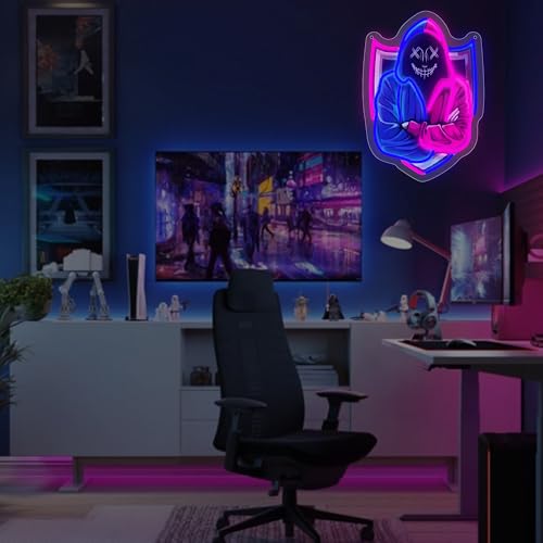 Image of Hacker Gamer Neon Sign - Hacker LED Light Wall Decor for Bedroom Man Cave Ideal Hacker Decor for Game Room Gift for Game Fans
