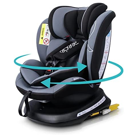 Reecle Silla de Coche Giratoria 360º con ISOFIX Cover
