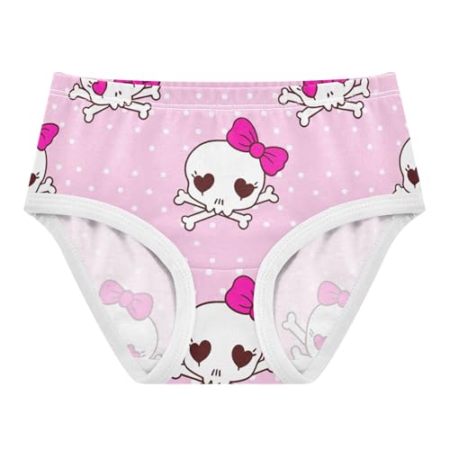 Cute Skulls Pink Girl Panties Cute Toddler Underwear Floral Cotton Animals Undies Kids Briefs 2t