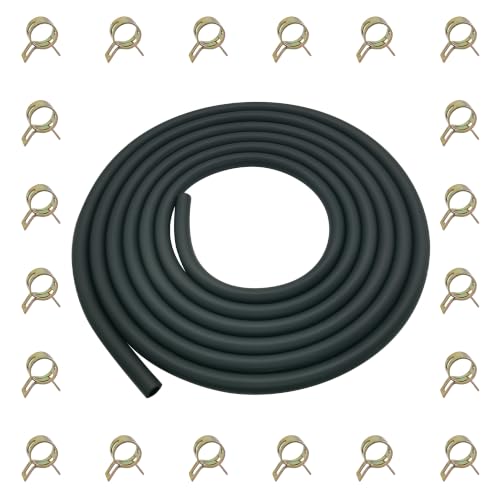 YAMAKATO 10 Feet 1/4 Inch ID Fuel Line Hose 0.25in w/ 20 Cla...