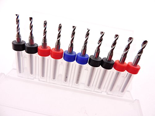 10 Mixed Tungsten Carbide Micro Drill Bits 1.8mm to 2.5mm for Power Tool Arts, Crafts, Toy Making, Installer Bits, CNC PCB Japanese made