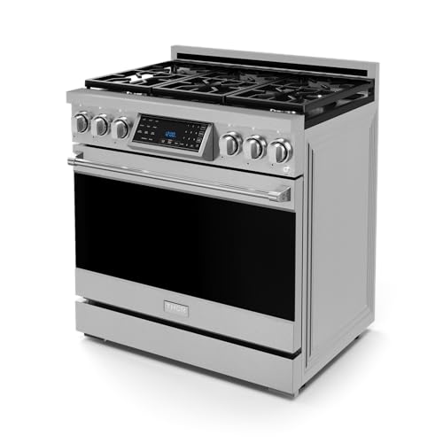 Image of Gordon Ramsay by THOR Kitchen 36 Inch Professional Gas Range with Tilt Panel Touch Control in Stainless Steel