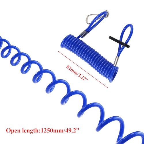 Image of Pack of 3 Boat Kill Switch Lanyard Blue for Outboard Motor | Tether Emergency Engine Stop Safety Jet Skis Universal Stop Switch Cord