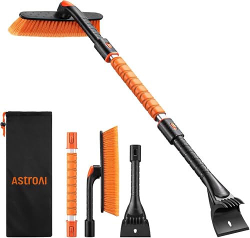 AstroAI 39.37' Ice Scrapers for Car Windshield and Snow Brush with Foam Grip and 360&deg; Pivoting...