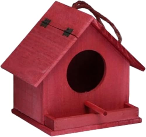 野鳥用巣箱寝床 野鳥の餌台 木制 鳥小屋 動物用ハウス 木制 鳥の巣箱 鳥の巣 小鳥のツボ巣 ミニ木製の鳥の巣の家 鳥小屋 屋外 小動物用ハウス 隠れ家 小さ な鳥のためのハンギングバードハウス 家の装飾 親の贈り物 鳥用品 (E)