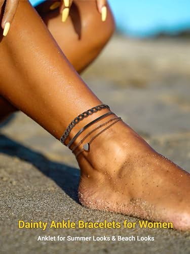 PROSTEEL Trendy Handcuffs Design/Customize Words Ankle Bracelet For Women, 316L Stainless Steel Anklets Silver/Gold/Black Tone, Hypoallergenic, Come with Box2