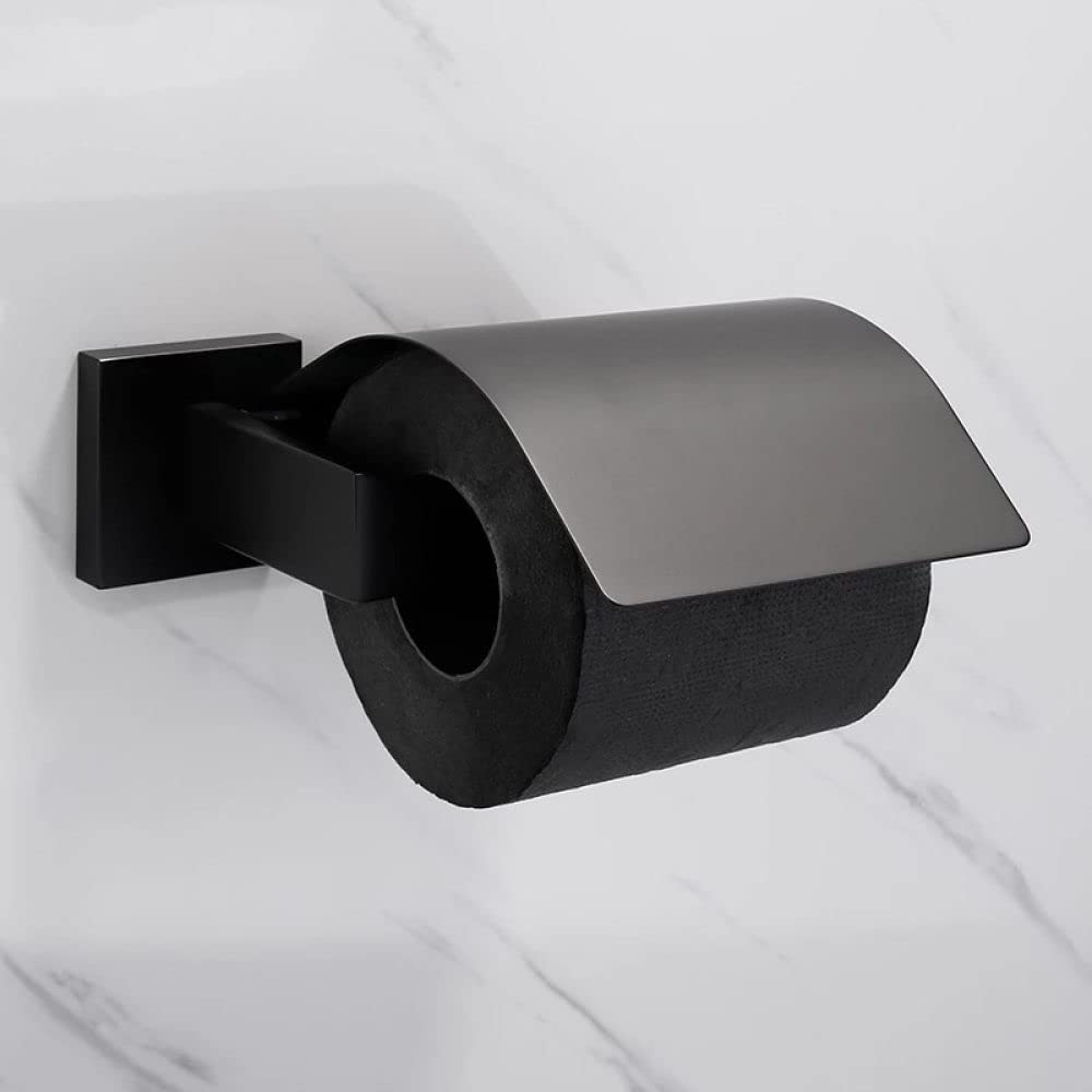 Diseño Negro, fácil de Instalar, Accesorio de Cocina para baño, portarrollos de Papel higiénico de Acero Inoxidable a Prueba de Herrumbre montado en la Pared, Negro