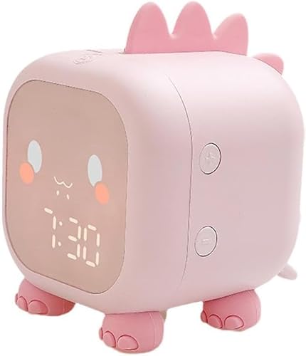 面白いかわいい目覚まし時計のための恐竜デジタル目覚まし時計ナイトライトベッドサイドデスクトップ睡眠トレーナーウェイクアッ