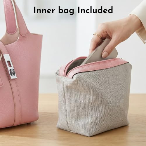 Image of Tote Bag for Women Vegan Leather Bucket Purse for Women Top Handle Handbag Shoulder Bag with Detachable Small Purse