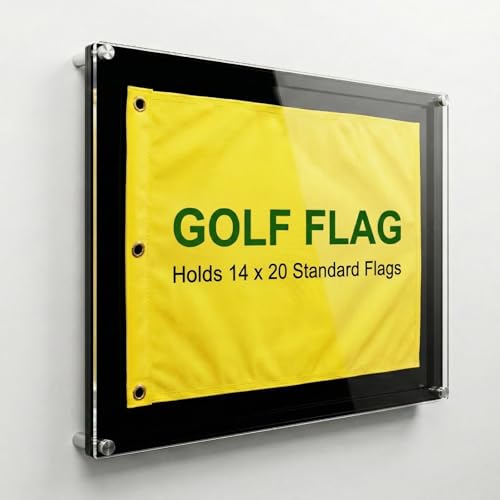 Fletzorb Acrylic Golf Flag Frame 16x22 for 14x20 Pin Flags Wall Mount