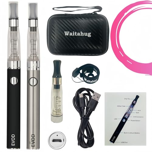 Vape nachfüllbar Evod CE4 2er-Pack,900mAh E-Zigarette aufladbarer Akku,3 CE4 Verdampfer,Primäres elektronisches Zigarettenset mit stabiler Qualität,Ohne Nikotin,Ohne Liquid (Schwarzer Stahl) Vape nachfüllbar Evod CE4 2er-Pack,900mAh E-Zigarette aufladbarer Akku,3 CE4 Verdampfer,Primäres elektronisches Zigarettenset mit stabiler Qualität,Ohne Nikotin,Ohne Liquid (Schwarzer Stahl)
