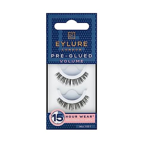 Eylure Press On Pre-Glued False Eyelashes, Volume Lash, No. 101, 1 Pair Cover