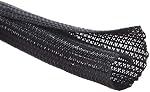 Alex Tech 10ft - 1/2 inch Cord Protector Wire Loom Tubing Cable Sleeve Split Sleeving For USB Cable Power Cord Audio Video Cable – Protect Cat From Chewing Cords - Black