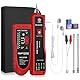 Proster Netzwerkkabel Wire Tracker Kabeltester XQ 350 mit Kopfhörer Hochempfindlicher Handheld Telefonkabeltester Wire Tracker für LAN Ethernet BNC RJ45 RJ11 Tester-Rot