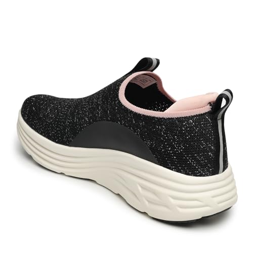 Image of YOHO Women Walking Shoes Rushhour Dynamic | Cushioned, Comfortable, Lightweight & Breathable Knitted Slip-Ons | Every Day Casual Wear Without Lace, Stylish Footwear for Ladies /Girls -900