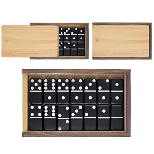 Juego de Domino Doble 6 Negro con Caja de Madera miniatura 3