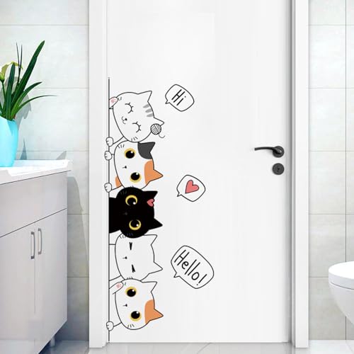 Vinilo decorativo adhesivo con gatos adorables para pared miniatura 6