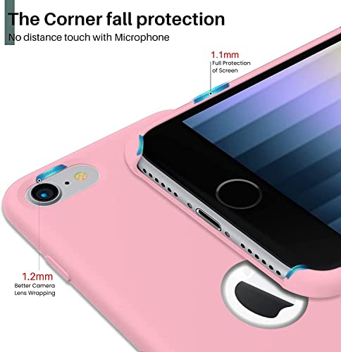 Image of VONZEE Liquid Silicone Soft Back Cover for iPhone 7 Case, Shockproof Slim Camera & Full Body Protection Non Yellowing Cover with Microfiber Lining & Logo Cut (4.7 Inch) -Pink
