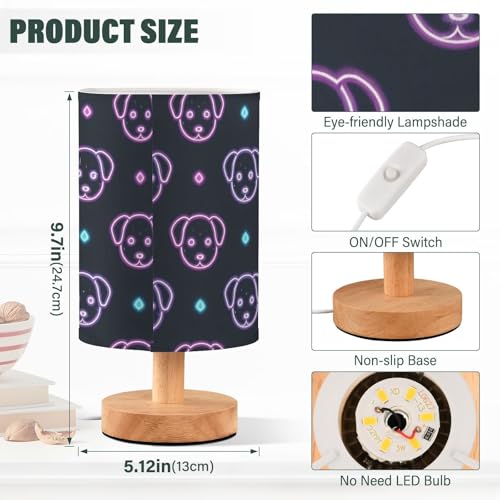Lámpara de mesa infantil perro neón fluorescente colorido miniatura 3