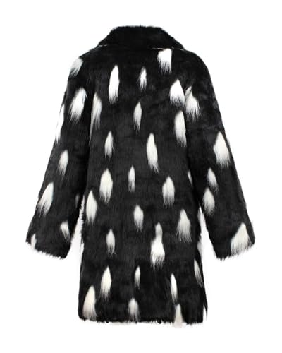 Image of UMREN Mens Warm Leopard Faux Fur Coats Jacket Long Luxury Overwear Parka Cardigans