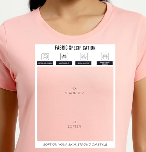 Image of Sleepynuts Women's Plain Round Neck Regular Fit Half Sleeve Cotton T Shirt