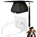 PUNCHMAN Graduation Cap Headband Insert- Clear White 1 Pack Firm Anti-fall Hair Band,Graduation Hat Headband Holder for Secure Grad Cap And Hairstyle,Hat Accessories for Graduates,Students,Girls