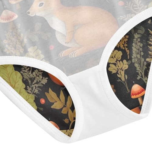 Toddler Girl Briefs, Autumn Leaves Squirrels Cotton Underwear Girls, 2T–8 Years4