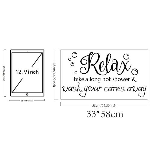 SUPERDANT Bathroom Wall Stickers Relax Shower Wall Decals Take a Long Hot Shower Decals Stickers for Walls Vinyl Lettering Transfer Sticker for Bathtub Bathroom Decor Housewarming Gift - Image 2